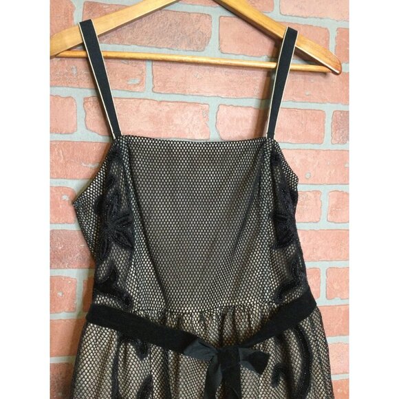 ASOS Embroidered Mesh Overlay Bustier Dress Black Whimsigoth Fairygrunge 12 - Picture 6 of 14